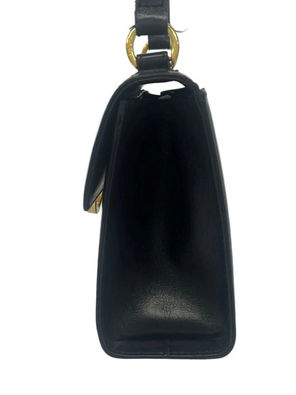 Salvatore Ferragamo Gancini Black Leather Shoulder Bag - Picture 2 of 9